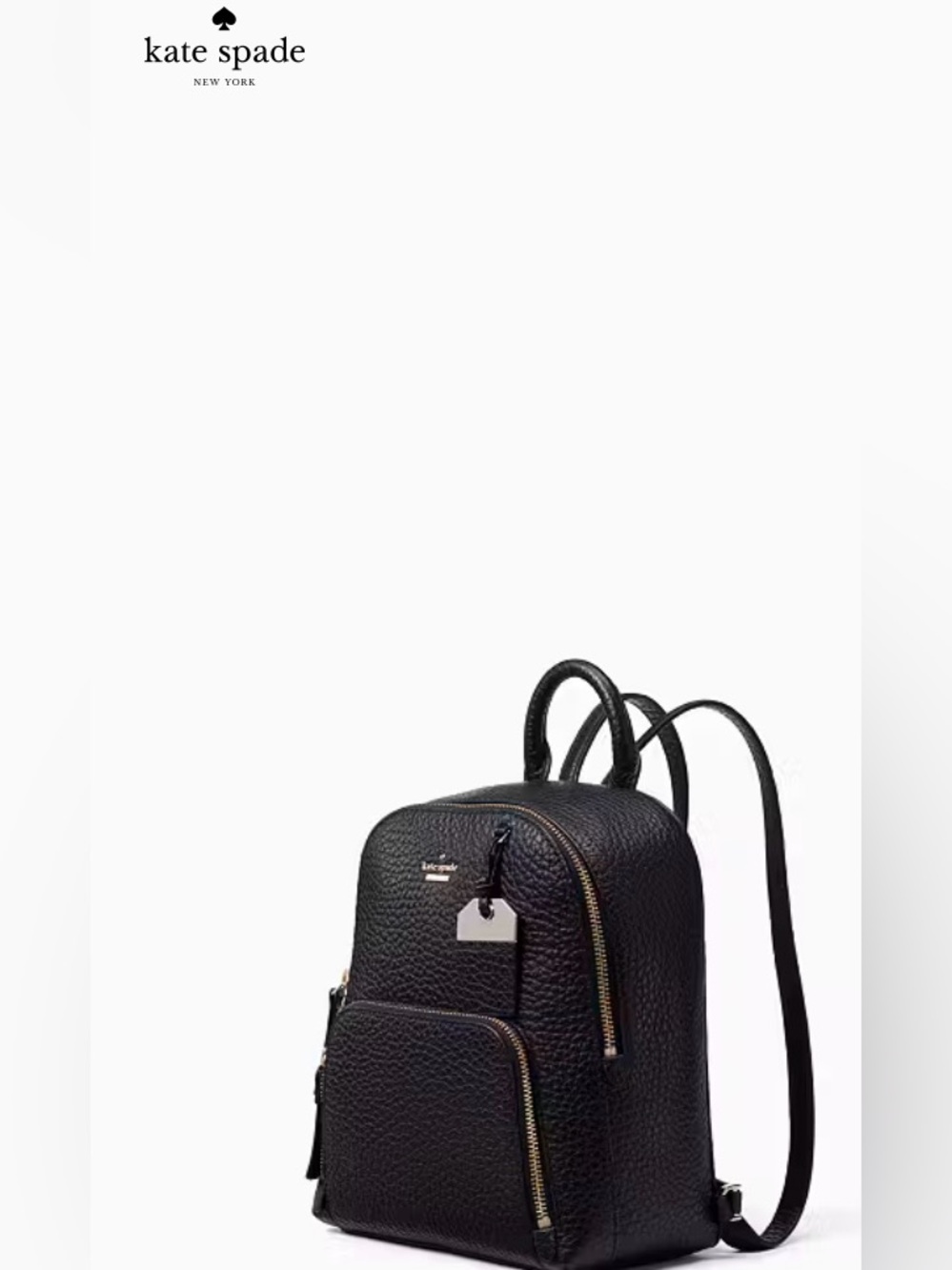 kate spade Black Pebbled Leather 🖤Backpack with Gold Hardware Accent